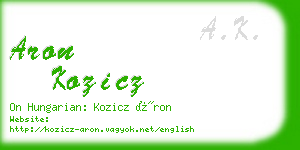 aron kozicz business card